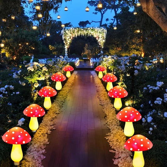 8 Pack Waterproof Solar Mushroom Lights Outdoor Decor, 8 Modes IP65 Waterproof for Garden Pathway Yard Easter Halloween Christmas Patio Landscape Decoration