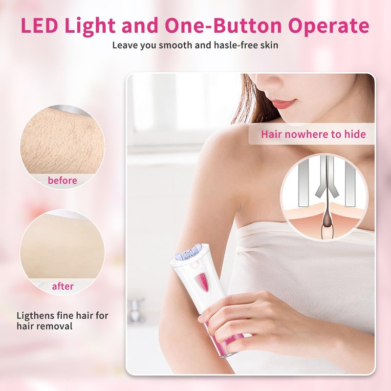 Facial Epilator for Women - 2026 New Face Epilator Hair Remover with LED Light - Smooth Glide Electric Hair Tweezers for Face/Arm/Legs/Bikini Line/Chin/Lip/Pubic Lady Hair Removal Epilators Cordless