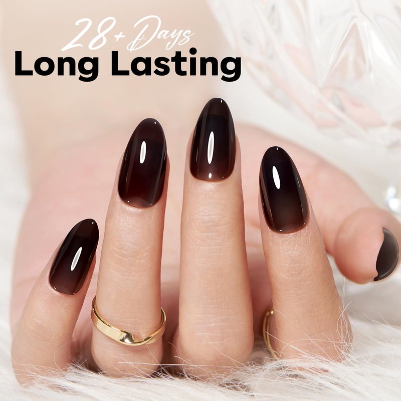 Modelones Jelly Gel Nail Polish - Black Sheer Translucent Soak Off | 15 ML