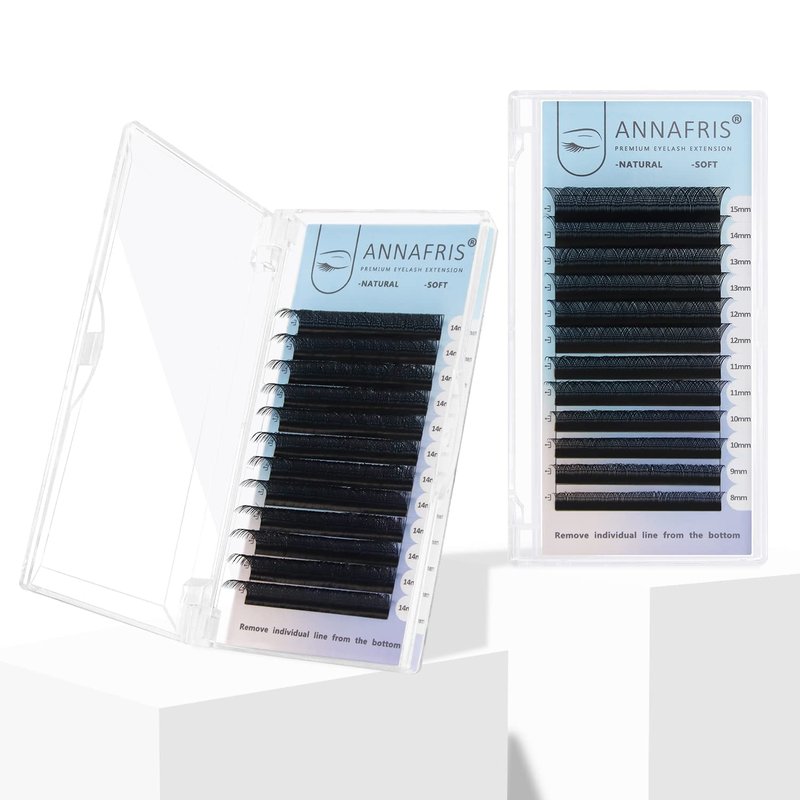 ANNAFRIS 4D YY Shape Eyelash Extension Makeup Mesh Net Cross 2D Y Shape Premade Fans Lash Extension Hand Woven Natural Soft Light Mink False Lashes