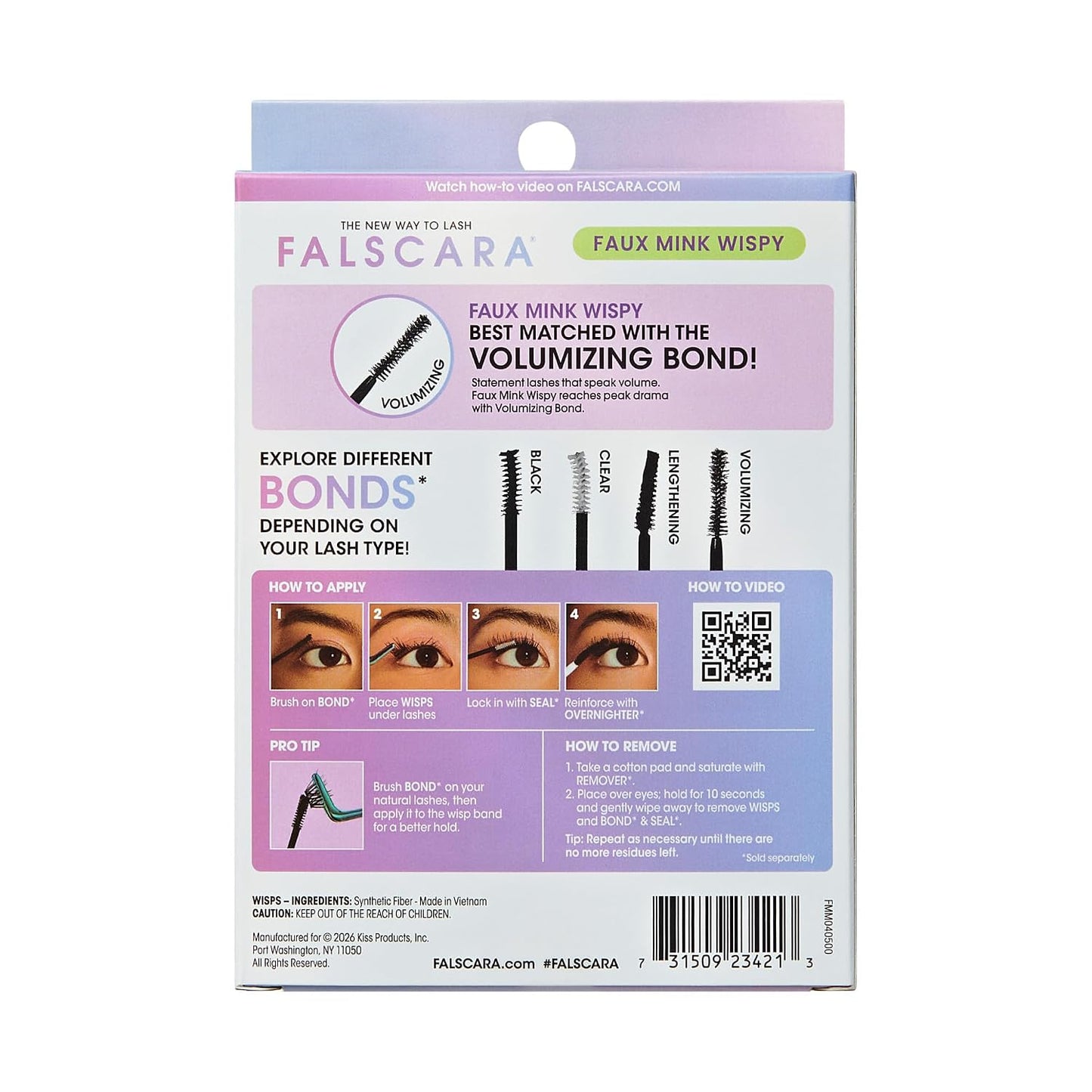 Falscara False Eyelashes - Faux Mink Wispy Lash Clusters, 10mm-16mm | 50 Reusable Wisps, Contact Lens Friendly