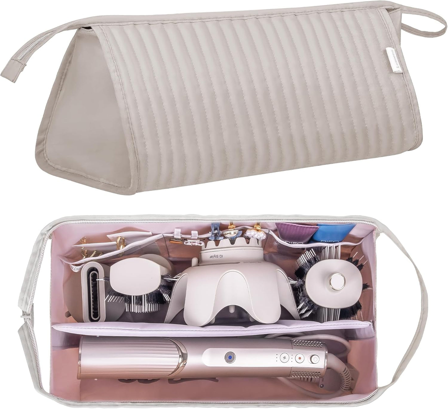 Travel Case for Shark Flexstyle & Revlon Hair Tools - Portable Organizer Bag | Beige