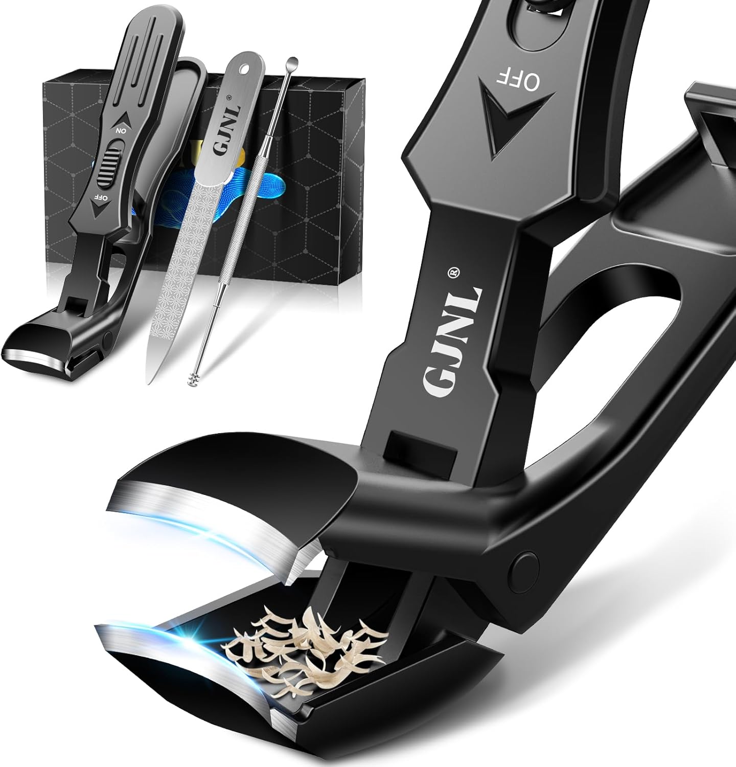 Toenail Clippers for Seniors - Angled Heavy Duty Nail Clipper for Thick Toenails | Wide Jaw Opening Design