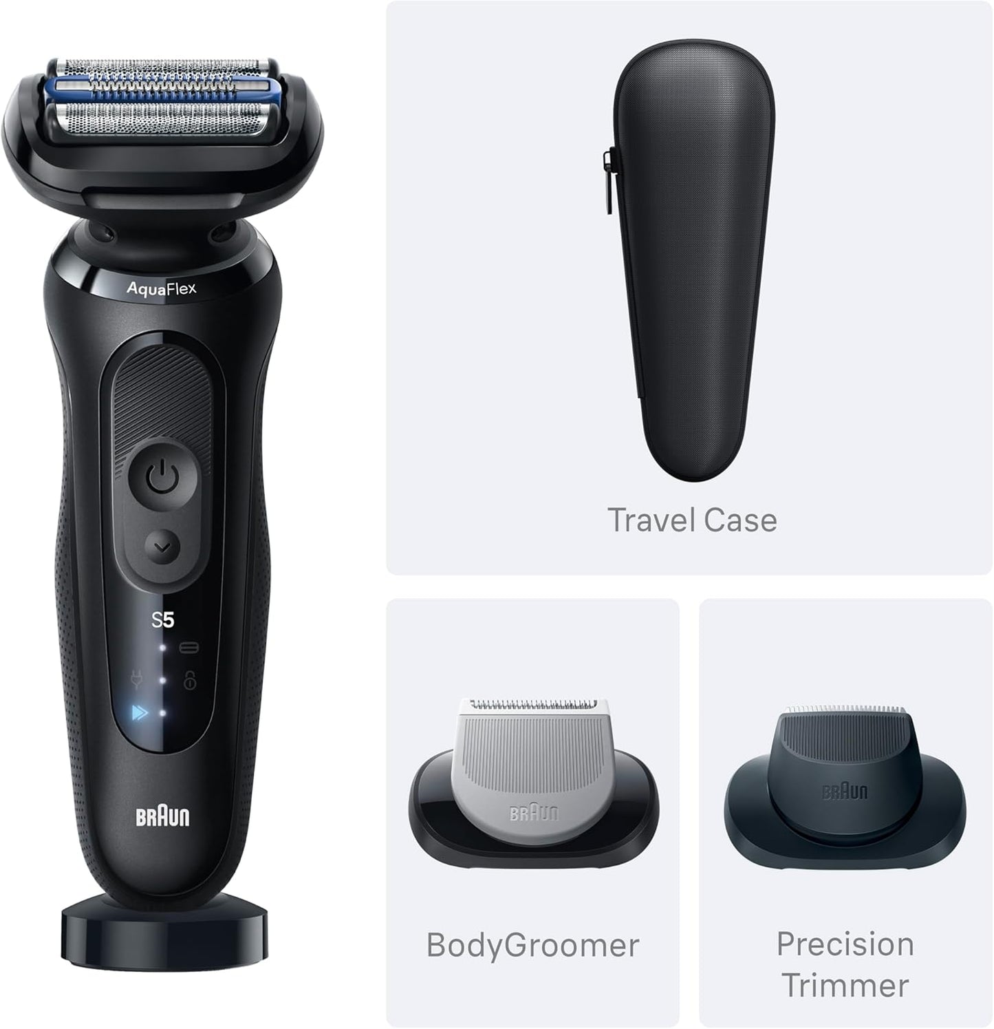 Braun Electric Razor for Men - Series 5 Beard Shaver with Body Groomer & Travel Case | S5 5155cs