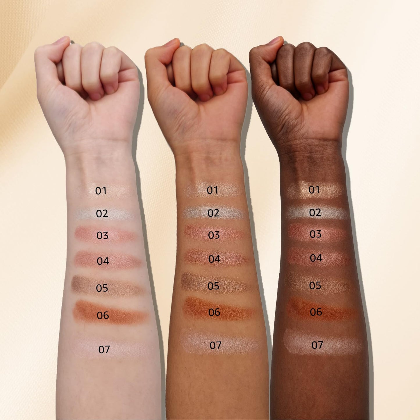 OETUIOW Shimmer Eyeshadow High Sparkle, Long-Lasting Sheer Eye Makeup, Velvety Soft Fine Powder High Pigment Eyeshadow, Vegan & Cruelty-Free (04 Champagne Shimmer)
