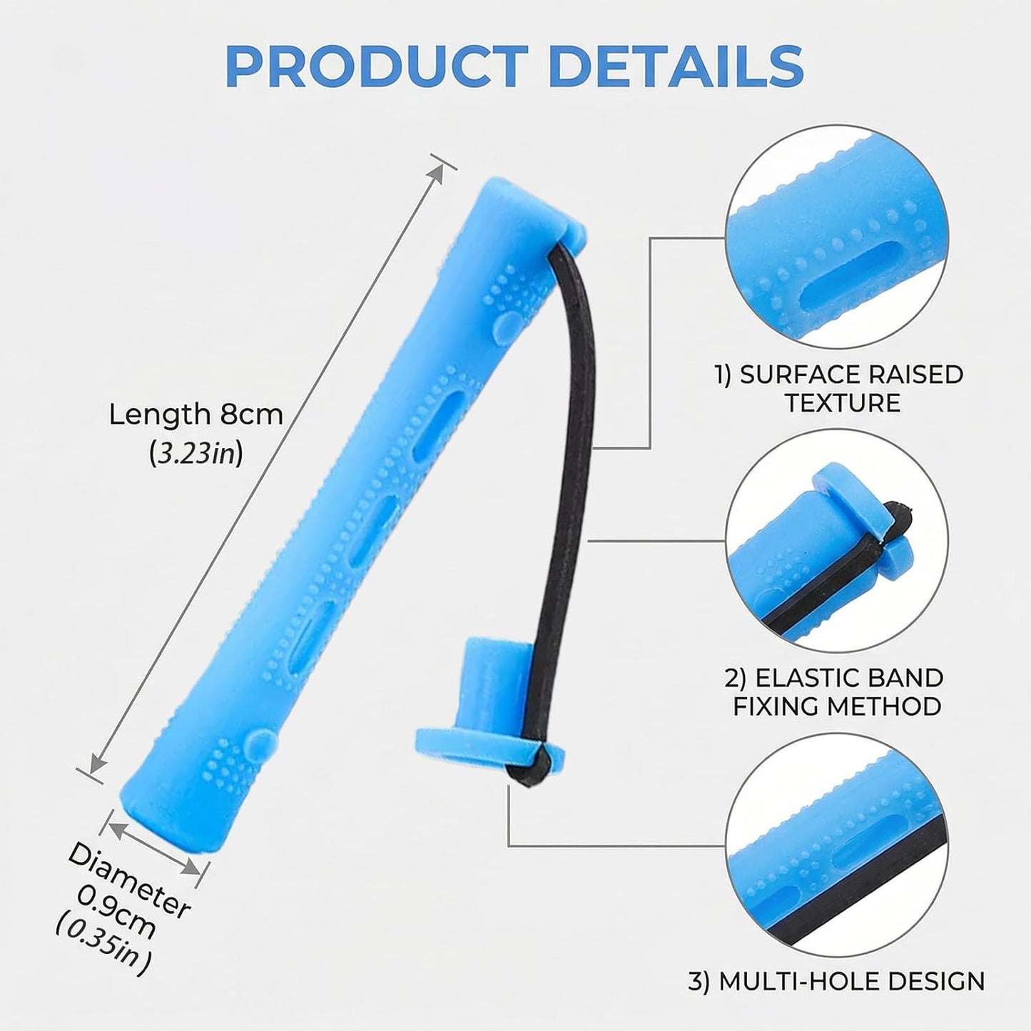 20 Pcs Blue Plastic Perm Rods - Cold Wave Hair Curling Rollers for Short & Long Hair | 0.35 Inches