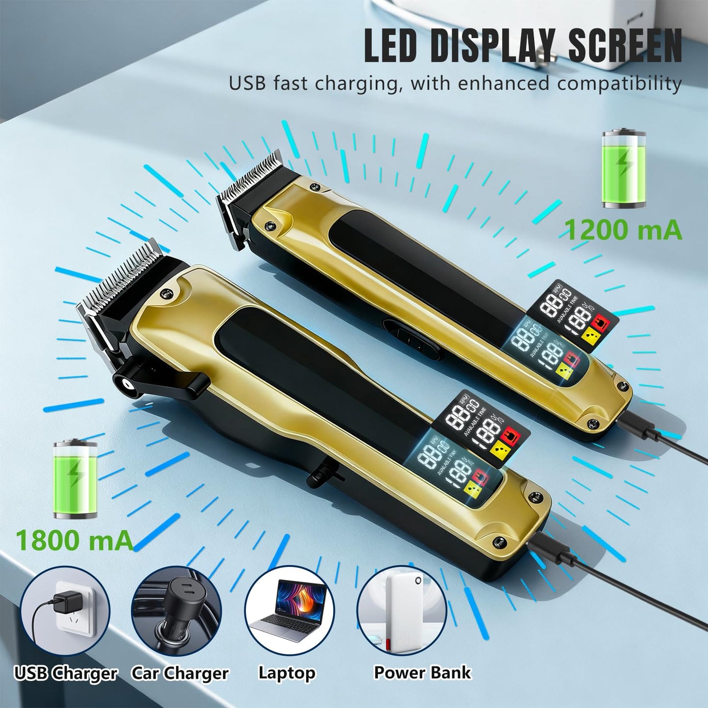 ZLILUGL Hair Clippers for Men Professional, Cordless Clippers for Hair Cutting, Zero Gap Trimmer, Mens Clippers and Trimmers Set, Hair Clipper Set &Barber Kit with Case, Scissors and Apron, Mens Gifts