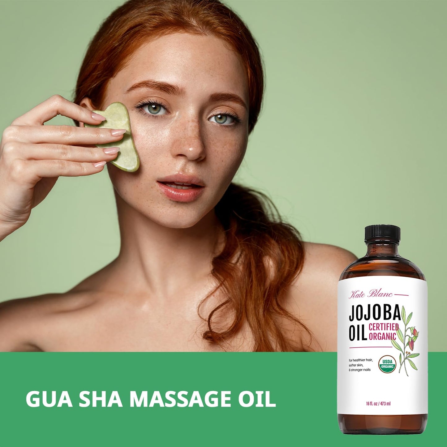 Jojoba Oil for Hair, Face & Skin - Organic & 100% Pure | 16oz Gua Sha Massage Oil