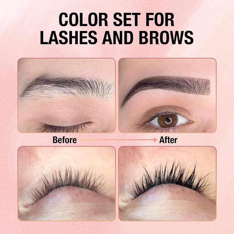 Lash Color Kit - Black Eyelash & Brow Tint Set | Long-Lasting Natural Effects, Easy to Use