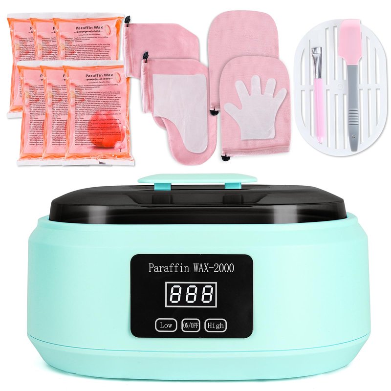 Paraffin Wax Machine for Hand and Feet - 3500ml Hot Wax Hand Wax Machine with 6 Pcs Paraffin Bath Wax, Auto-time and Keep Warm Paraffin Hand Wax Machine(Blue)