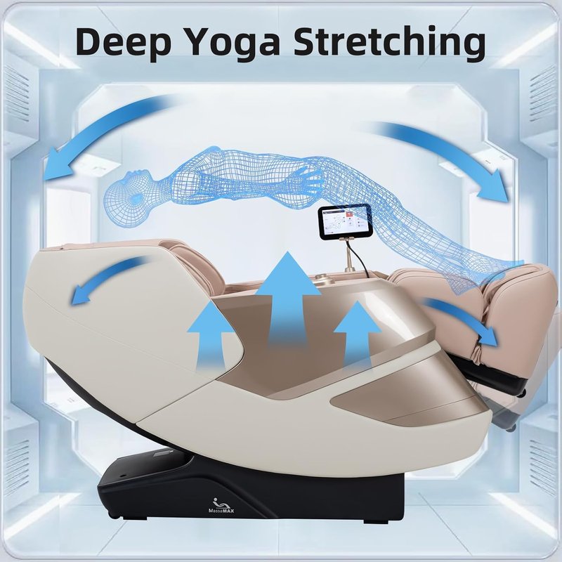MassaMAX 4D Massage Chair - Full Body Recliner with AI Voice Control & 27 Auto Modes | Zero Gravity, Deep Yoga Stretch, 55" SL Track