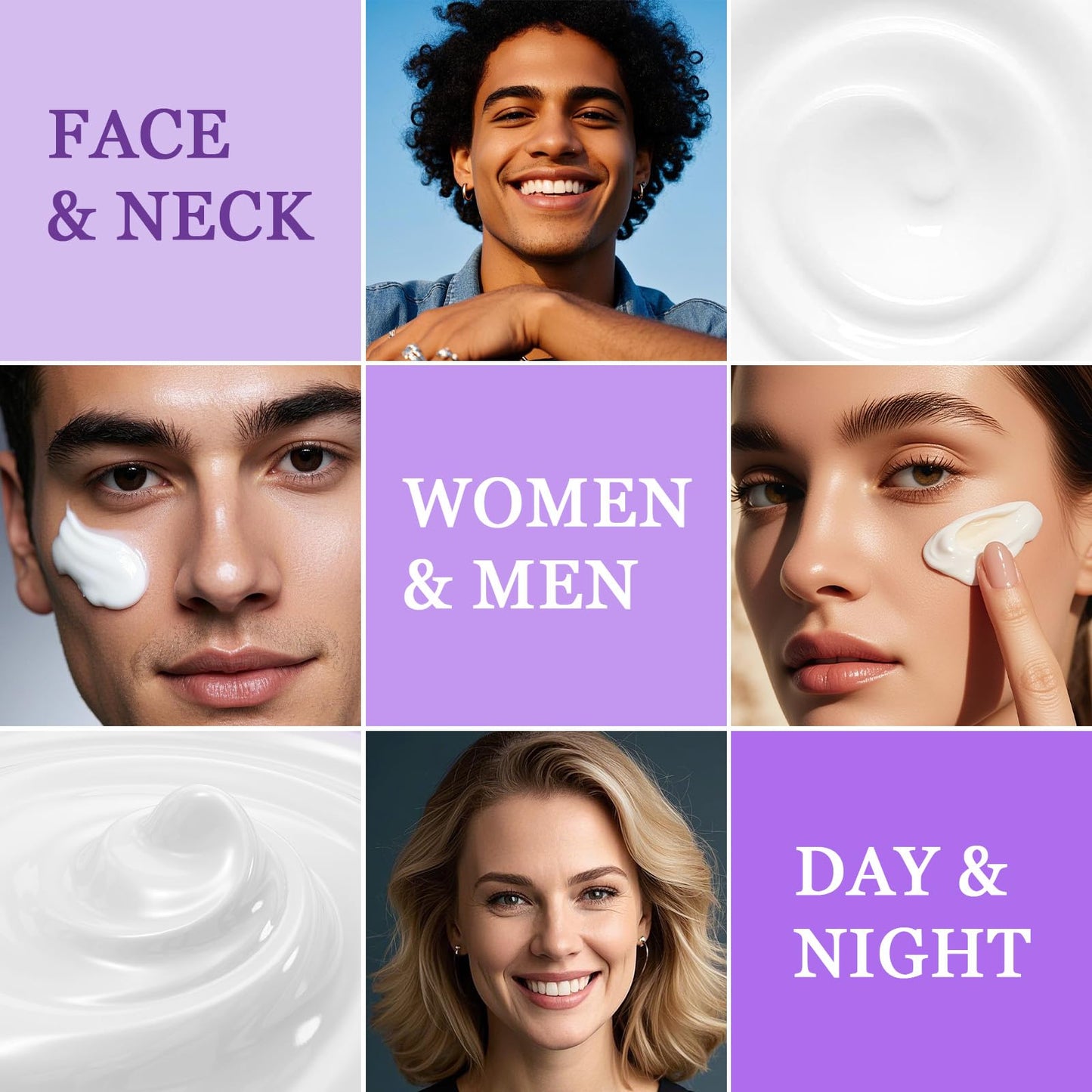 Retinol Serum Cream for Face, Anti Aging Face Moisturizer for Face Tightening and Firming, Day & Night Moisturizing with Collagen, Hyaluronic Acid for Sagging Skin, Wrinkle, 1.7 Fl OZ