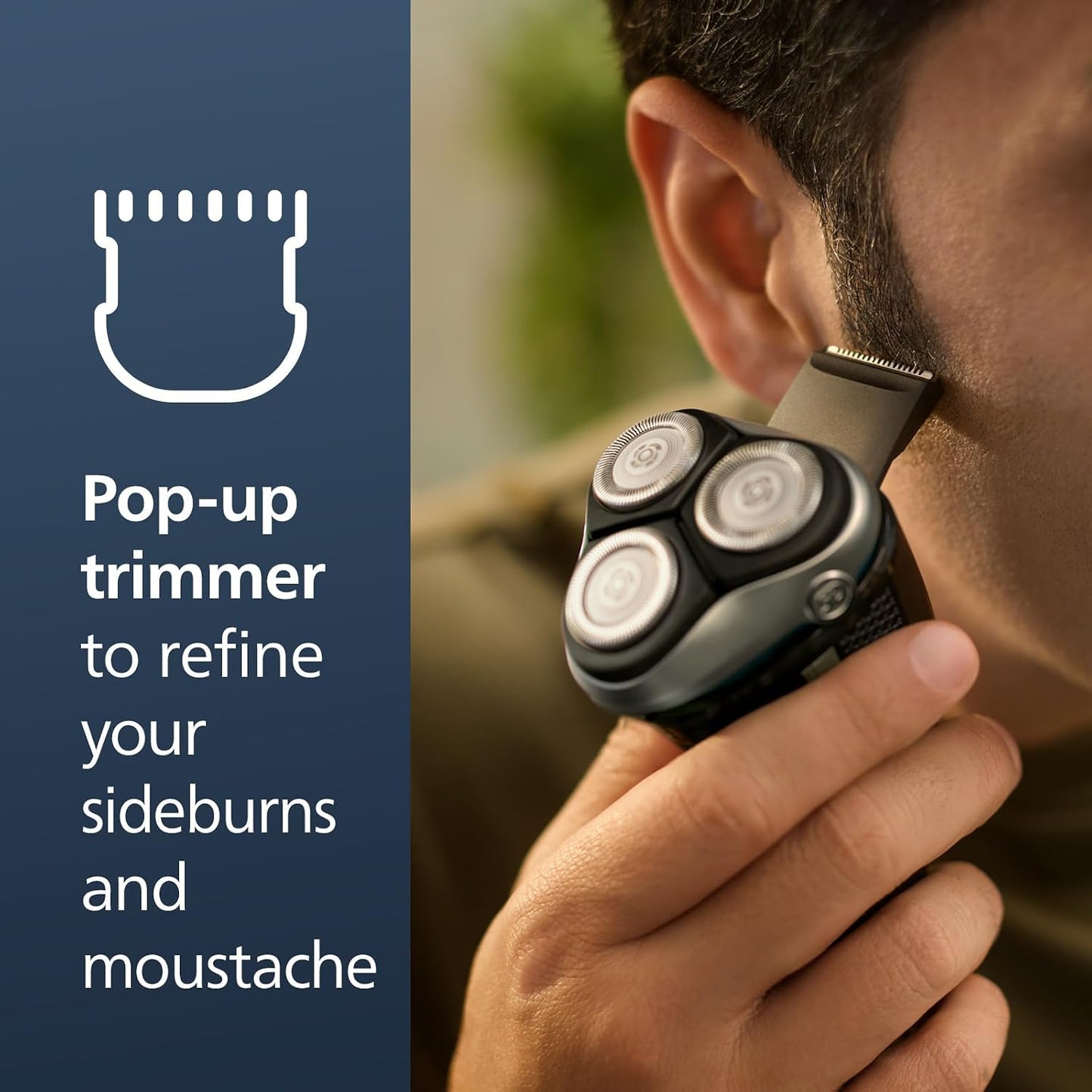 Philips Norelco Shaver 3900 - Rechargeable Wet & Dry Electric Shaver with Trimmer & Stand | Nose Trimmer for Ears & Eyebrows