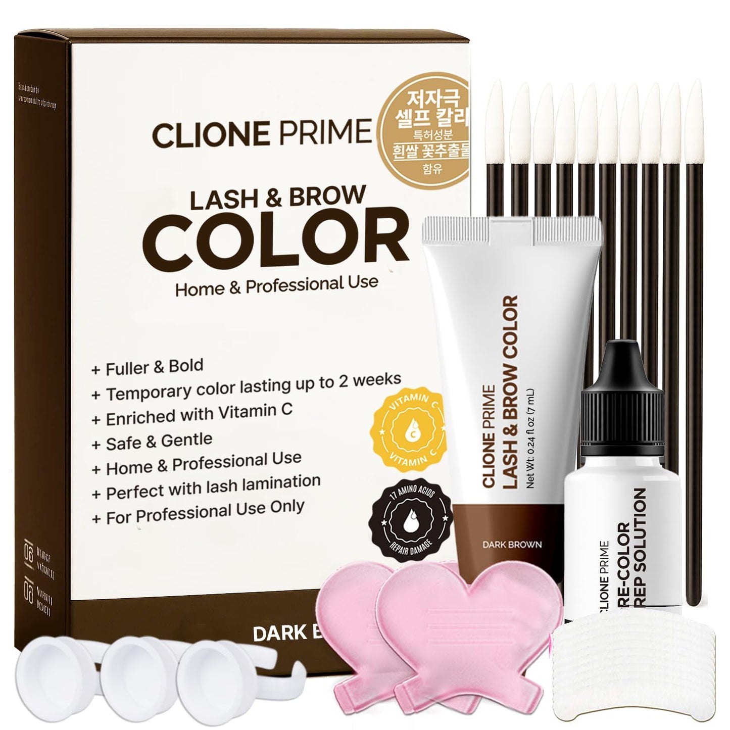Korean Eyebrow Color Kit - Long-Lasting Eyebrow & Lash Tint | Black Color