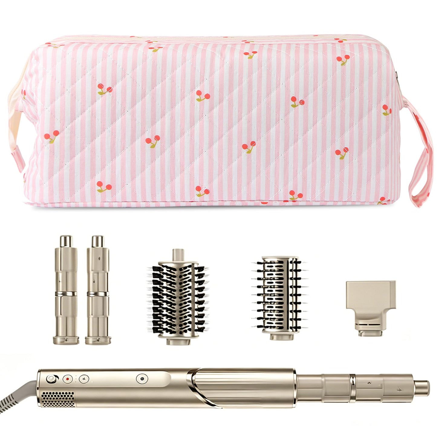 BRIOYHA Quilted Travel Case for Hair Styling Tools, Portable Organizer Bag Compatible with Shark FlexStyle, Dyson Airwrap, Revlon Curling Irons