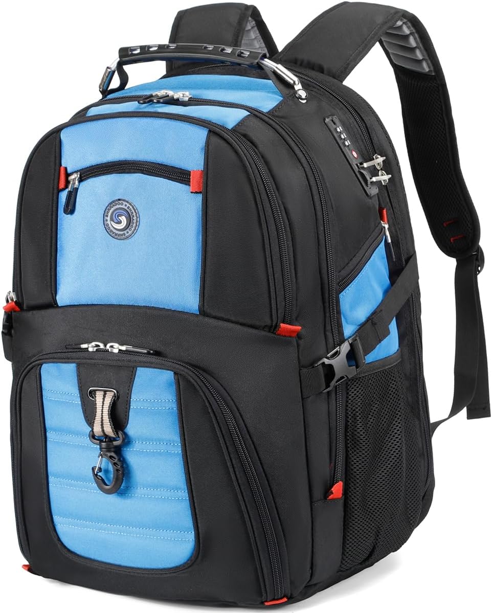 SHRRADOO Extra Large 50L Travel Laptop Backpack - Airline Approved, Fits 17 Inch Laptops | Black