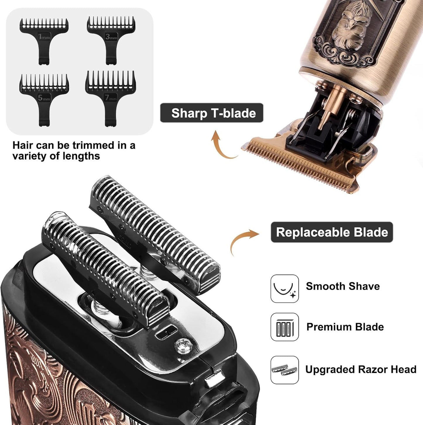 Electric Razor for Men - Ufree Foil Shaver & Beard Trimmer Grooming Kit | Cordless Hair Clippers for Bald Heads