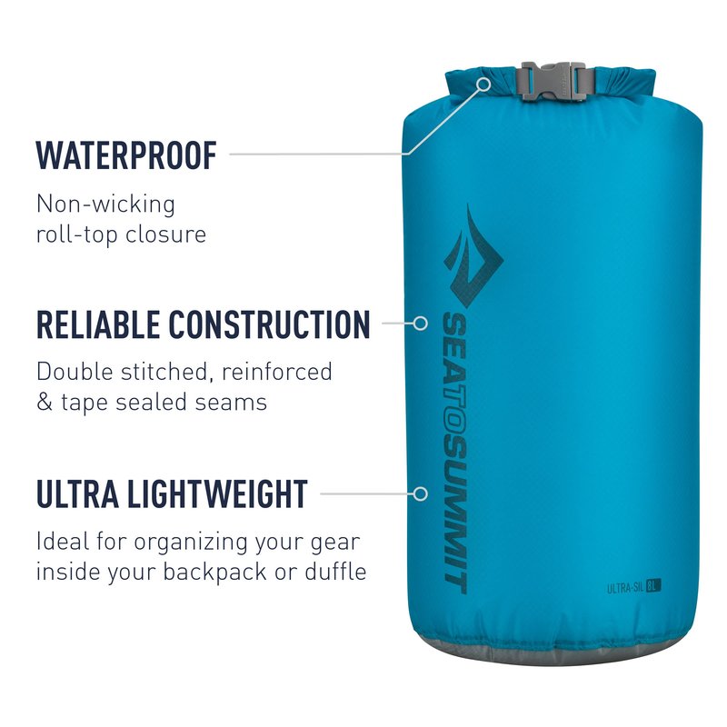 Sea to Summit Ultra-Sil Dry Sack, Ultralight Dry Bag, 20 Liter, Orange