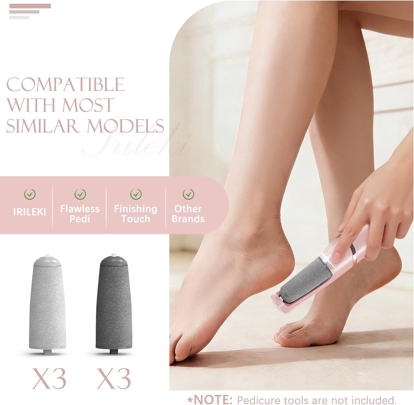 Replacement Roller Heads for Electric Foot Callus Removers - Upgraded Thicker & Durable | Fits Flawless Pedi