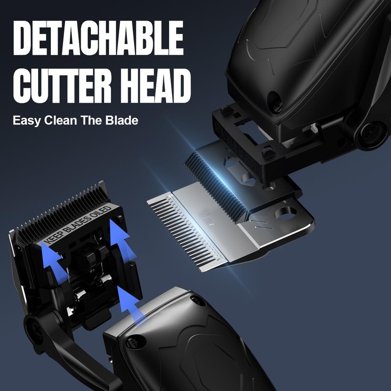 Lanumi Hair Clippers for Men - Cordless Barber Clippers Set with T-Blade Trimmer, USB Rechargeable, LED Display