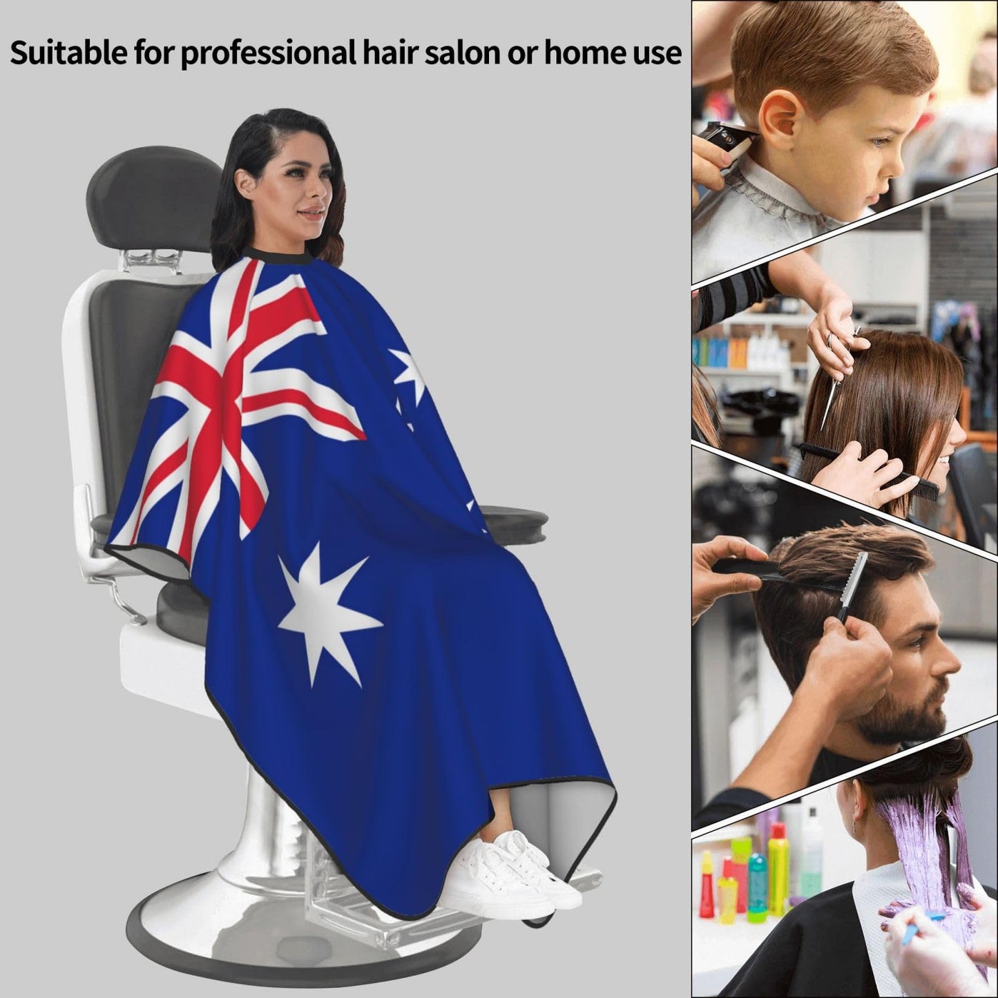 Australia Flag Hair Cutting Barber Cape Hair Salon and Dyeing Styling Cloth for Women/Men