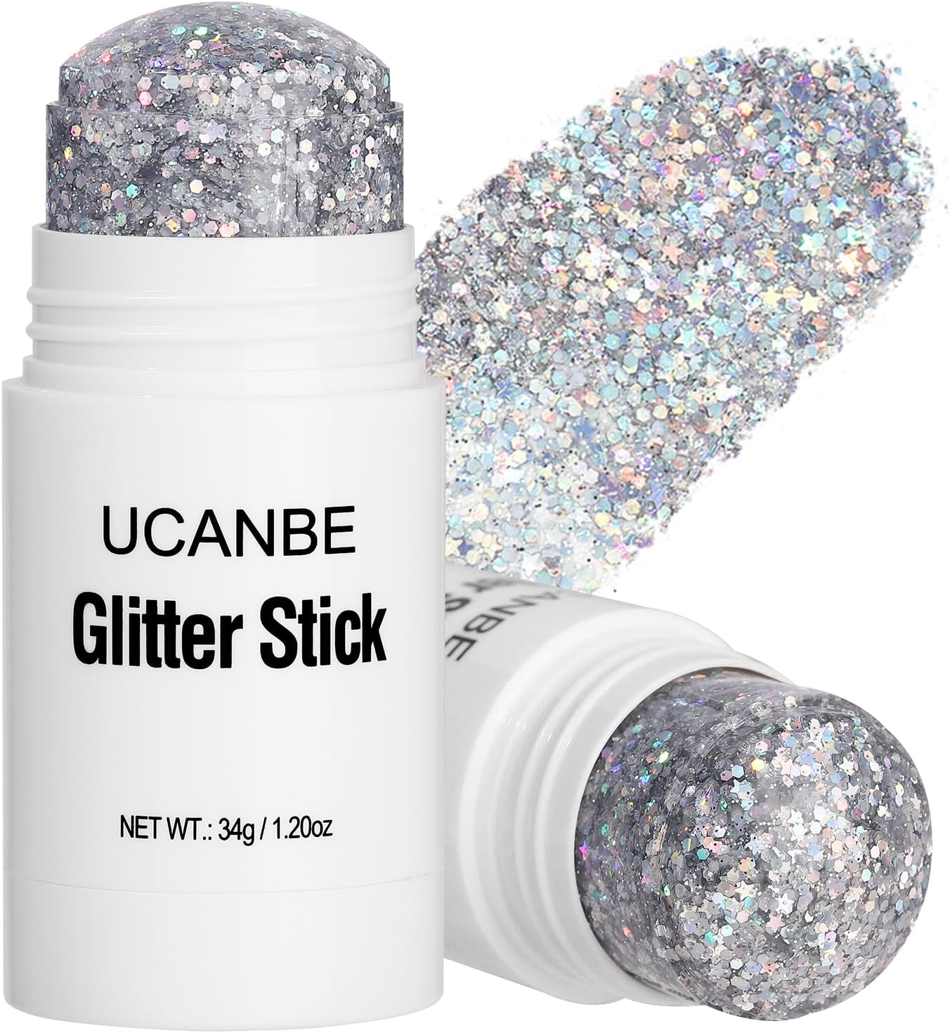 Body Glitter Stick - Red White Blue Face & Hair Makeup for Festivals | 1.2 oz Chunky Glitter