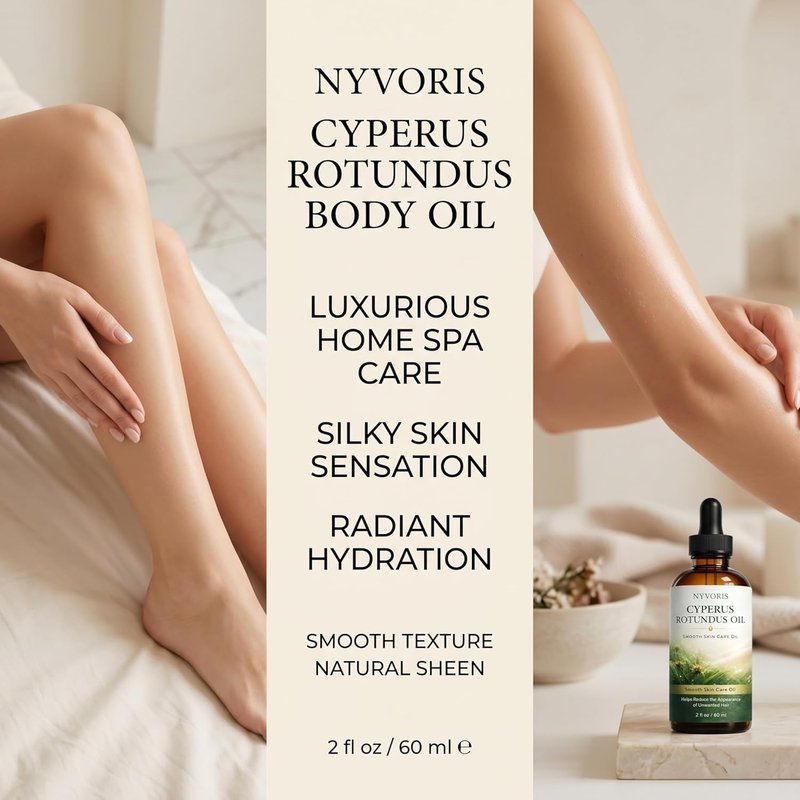 Cyperus Rotundus Oil for Hair Removal - Organic Cold-Pressed Moisturizing & Soothing Body Oil | 1 Pack