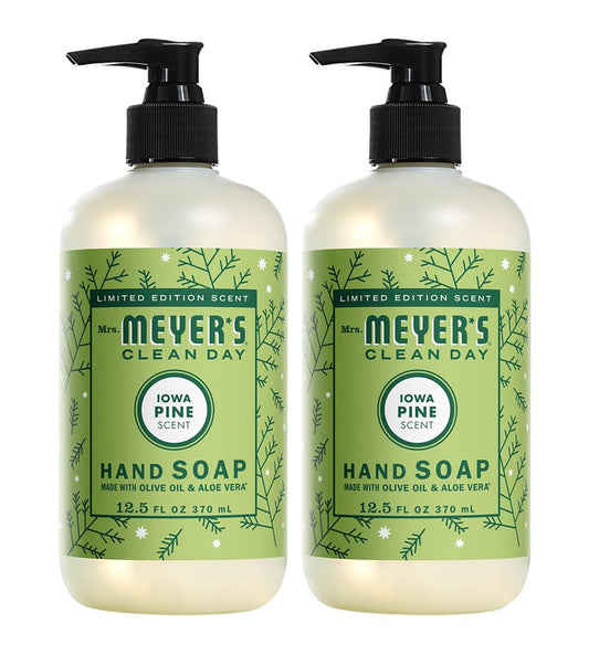 MRS. MEYER'S CLEAN DAY Liquid Hand Soap, Cruelty Free, Iowa Pine Scent, 12.5 oz (Pack of 2)