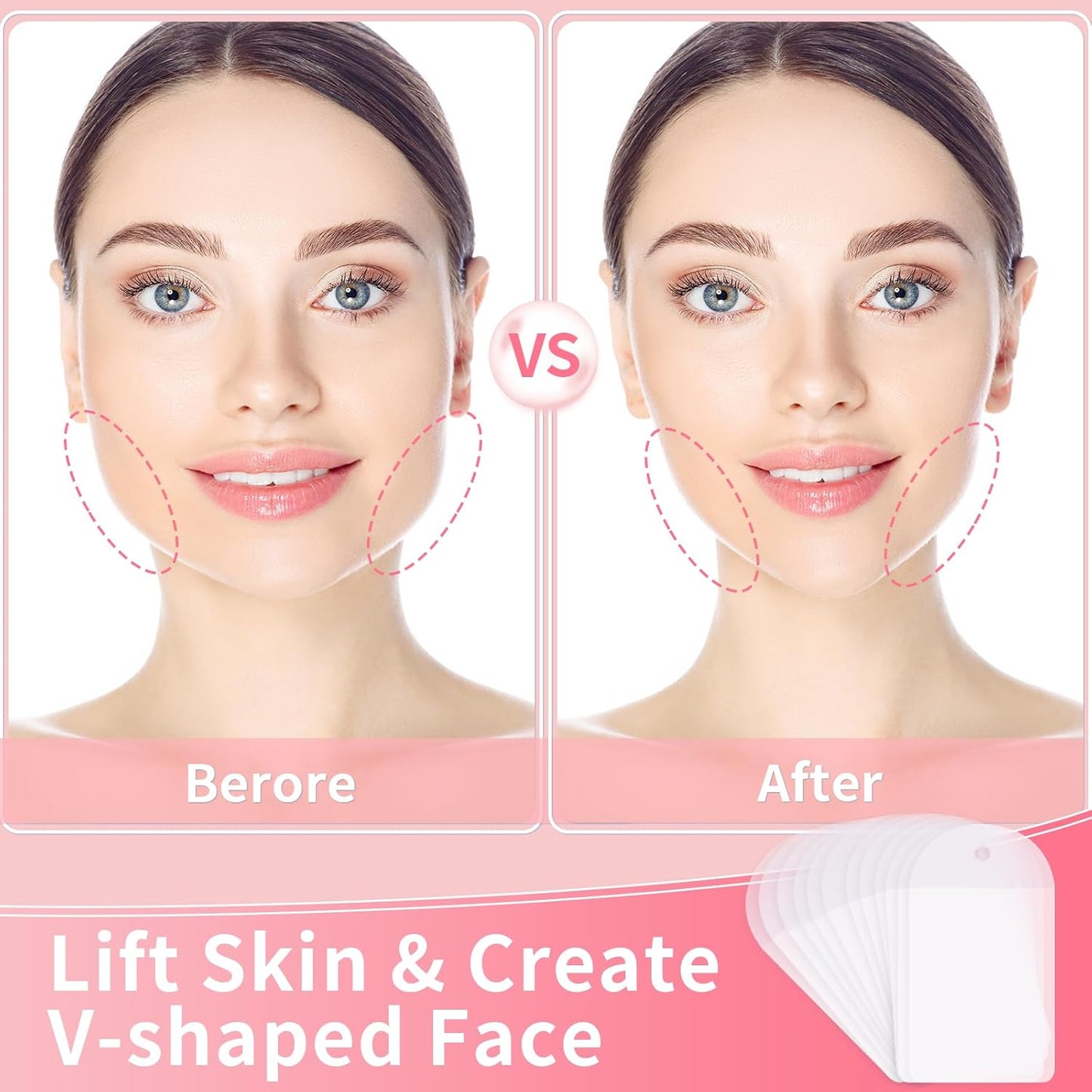 Invisible Neck Tape Lifting - 140PCS Face Lift Tapes & Bands for Sagging Skin, Double Chin & Wrinkles | Facelift Solution