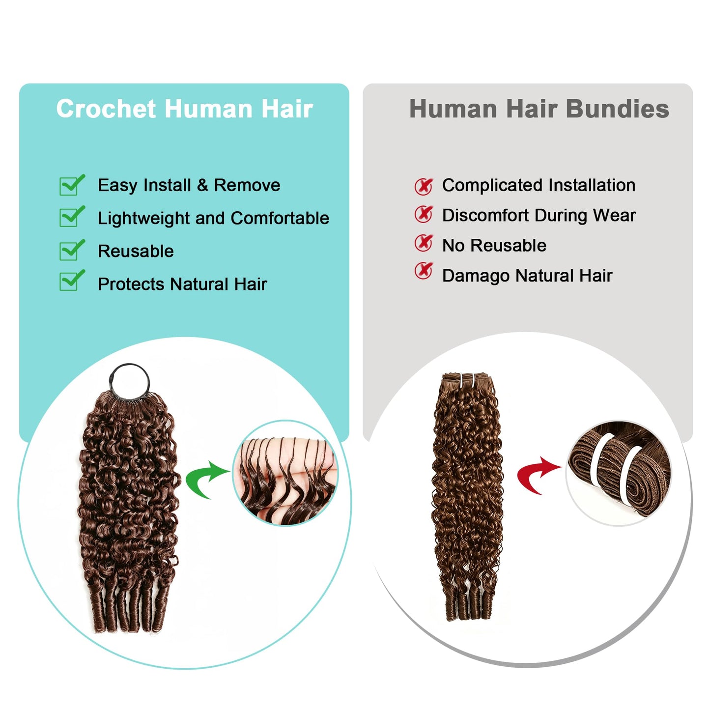 Burmese Curly Human Hair Feather Crochet Hair