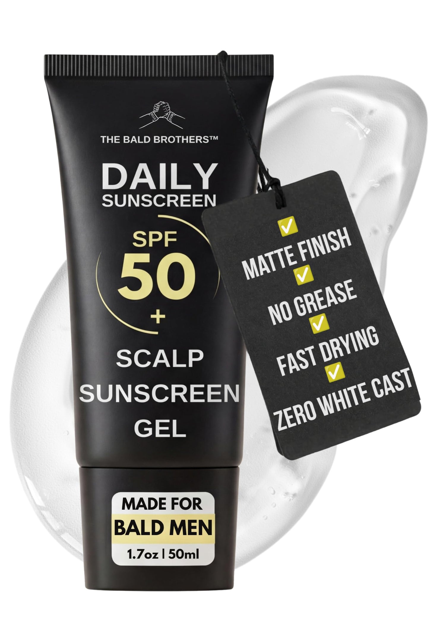 Daily Scalp Sunscreen Fragrance Free - SPF 50+ | Bald Head Care for Men | Everyday Face & Scalp Care | Matte, No Grease, Vegan | The Bald Brothers - 1.7fl.oz