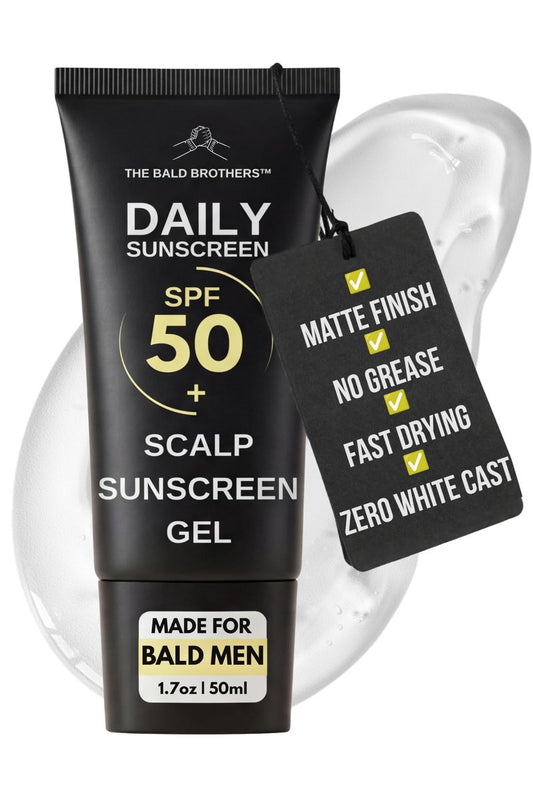 Daily Scalp Sunscreen Fragrance Free - SPF 50+ | Bald Head Care for Men | Everyday Face & Scalp Care | Matte, No Grease, Vegan | The Bald Brothers - 1.7fl.oz