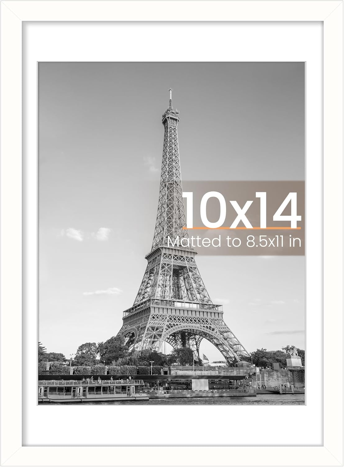 Upsimples 11x14 Picture Frame - Display 8x10 Photos with Mat or 11x14 Without Mat | Black Wall Hanging Frame