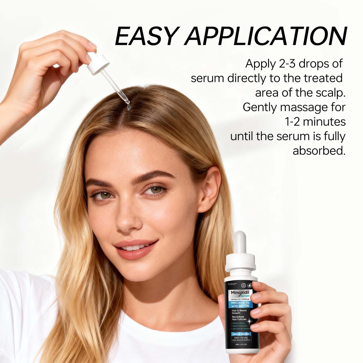 5% Minoxidil for Men, Minoxidil for Women Hair Growth Treatment, Beard Growth Serum, Biotin & Castor Oil Enriched,Strengthens Weak Roots, Repairs Thinning Hair (240ml)