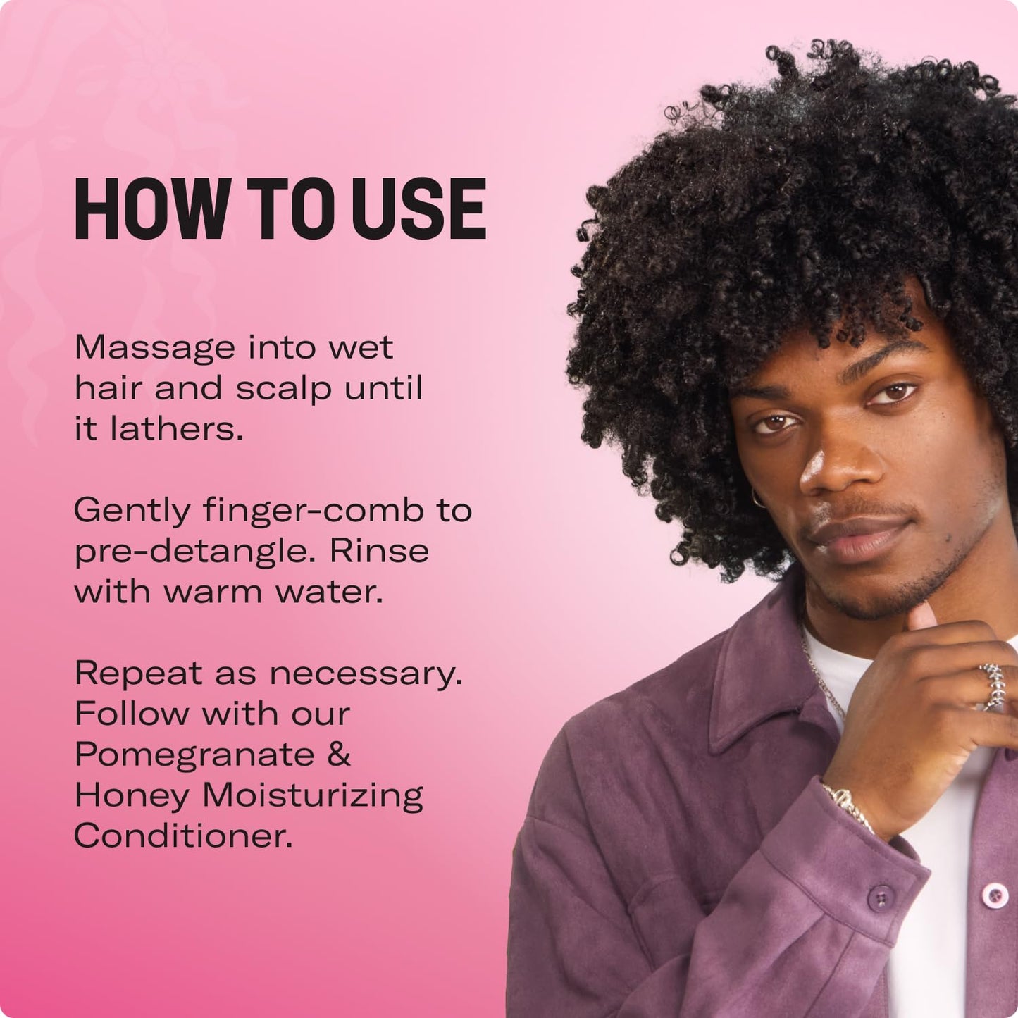Mielle Organics Pomegranate & Honey Shampoo - Moisturizing Curly Hair Cleanser with Honey & Babassu Oil | 12 Fl Oz