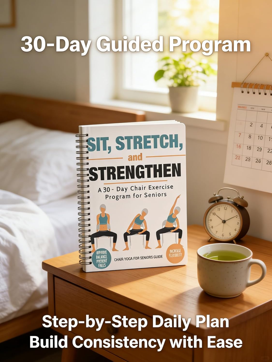 Chair Yoga for Seniors - Gentle Poses for Weight Loss & Mobility | Illustrated Exercise Chart