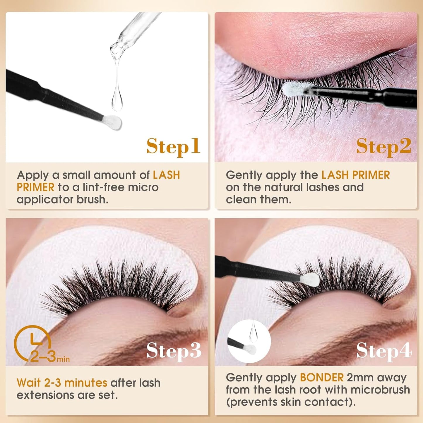 Eyelash Extension Bonder & Primer Kit - Glue Accelerator & Protein Oil Remover | 15ml Each