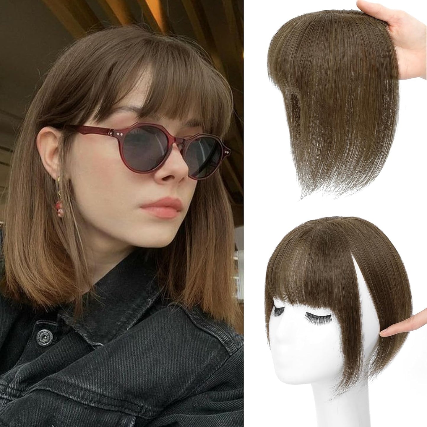 Bangs Hair Clip - 100% Real Human Hair Extensions | Natural Black Wispy Fringe for Women