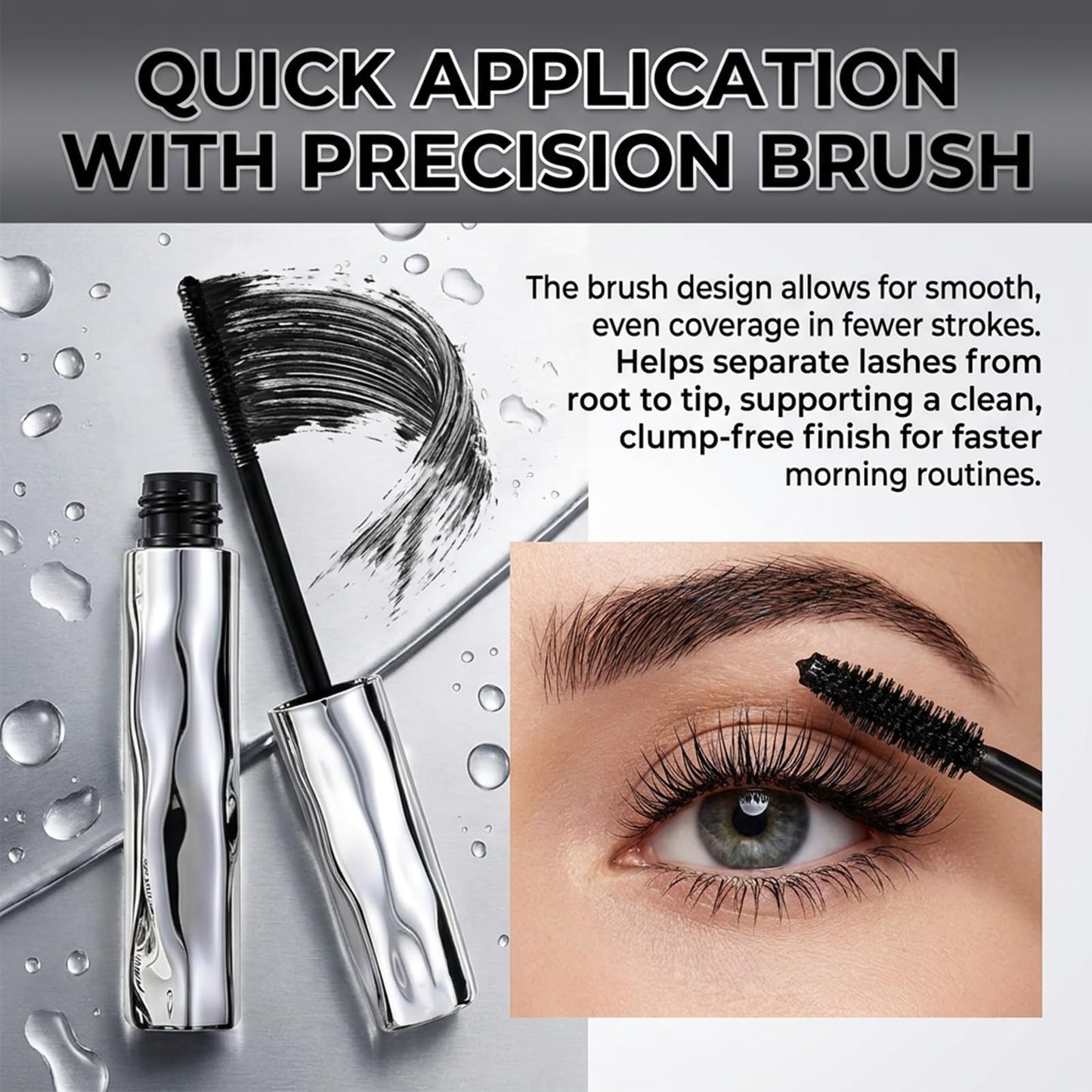 Dulhan Tocosh Waterproof Fiber Mascara, Smudge-Proof & Flake-Resistant Formula, Curling & Lengthening Wand, Volume Without Clumps for Natural Dramatic Lashes (1)