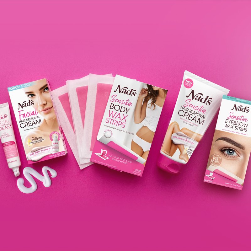 Nad's Eyebrow Wax Strips - Facial Hair Removal for Women - Eyebrow Wax Kit with 6 Eyebrow Waxing Strips + 6 Calming Oil Wipes + 2g Skin Protection Powder, 1 Count