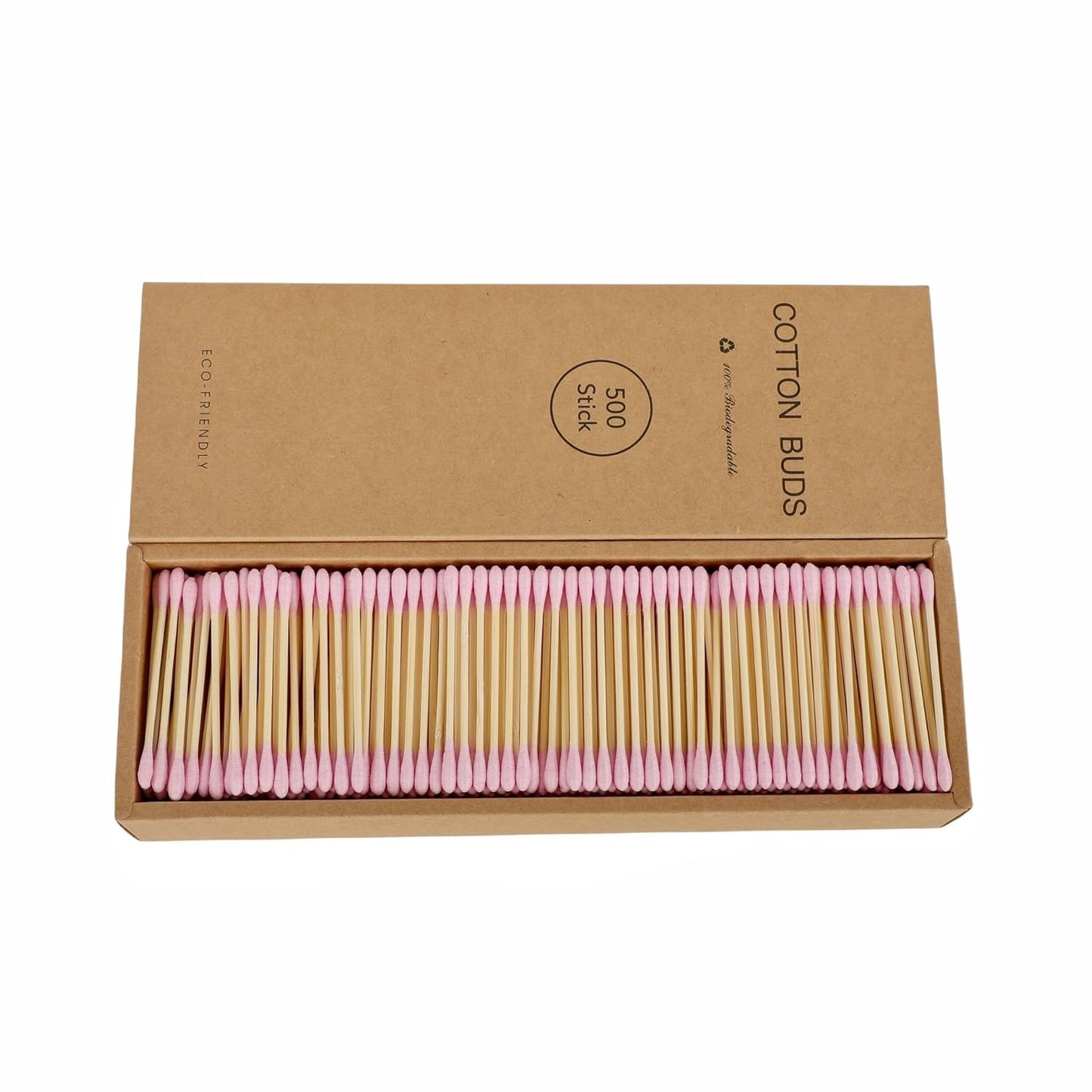 Premium Cotton Swabs - Biodegradable Organic Double Tips for Ear Wax Removal | 200 Pack, Green