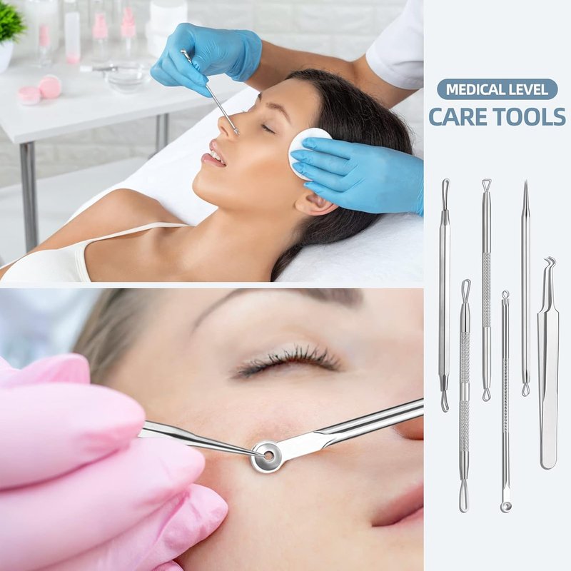Blackhead Remover Kit - Comedone Extractor Tool for Acne Treatment | 6-Piece Set