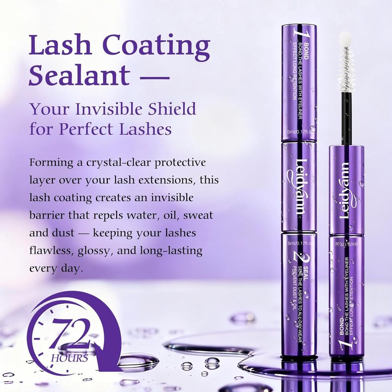 Lash Cluster Glue - 2-in-1 Waterproof Eyelash Extension Adhesive | Strong Hold Up to 72H, Easy Brush Applicator