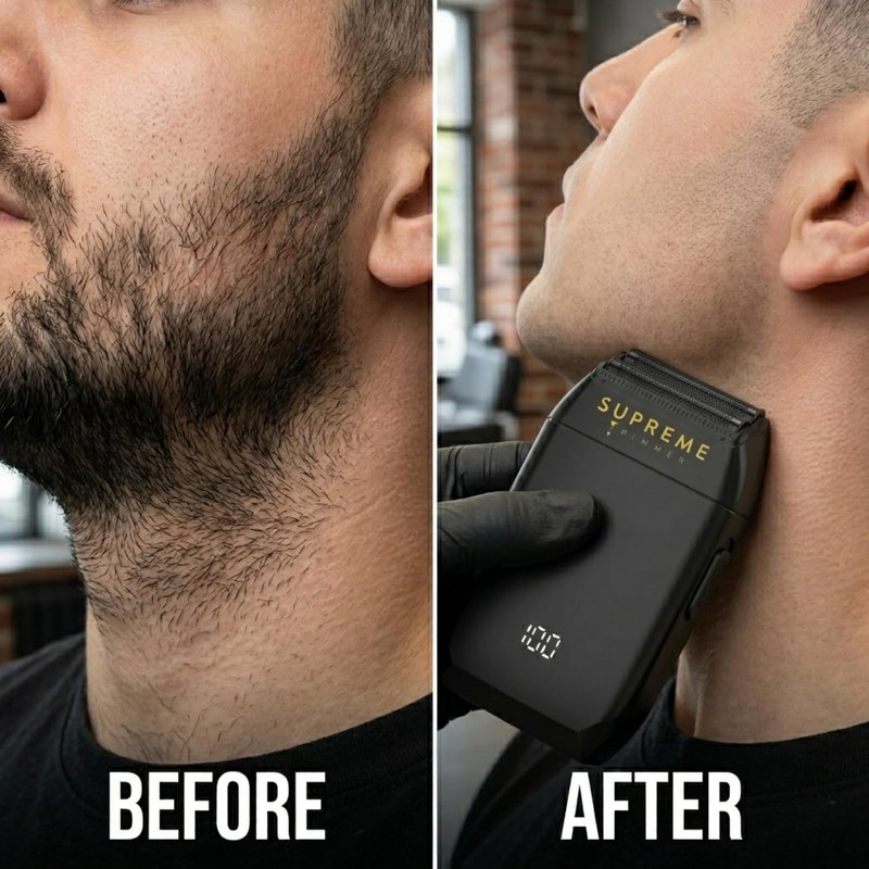 Supreme Trimmer Crunch STF602 – Waterproof Double Foil Shaver for Men | 150 Min Runtime, Wet/Dry Cordless & Corded Electric Razor | Hypoallergenic Foils for Face, Head & Stubble