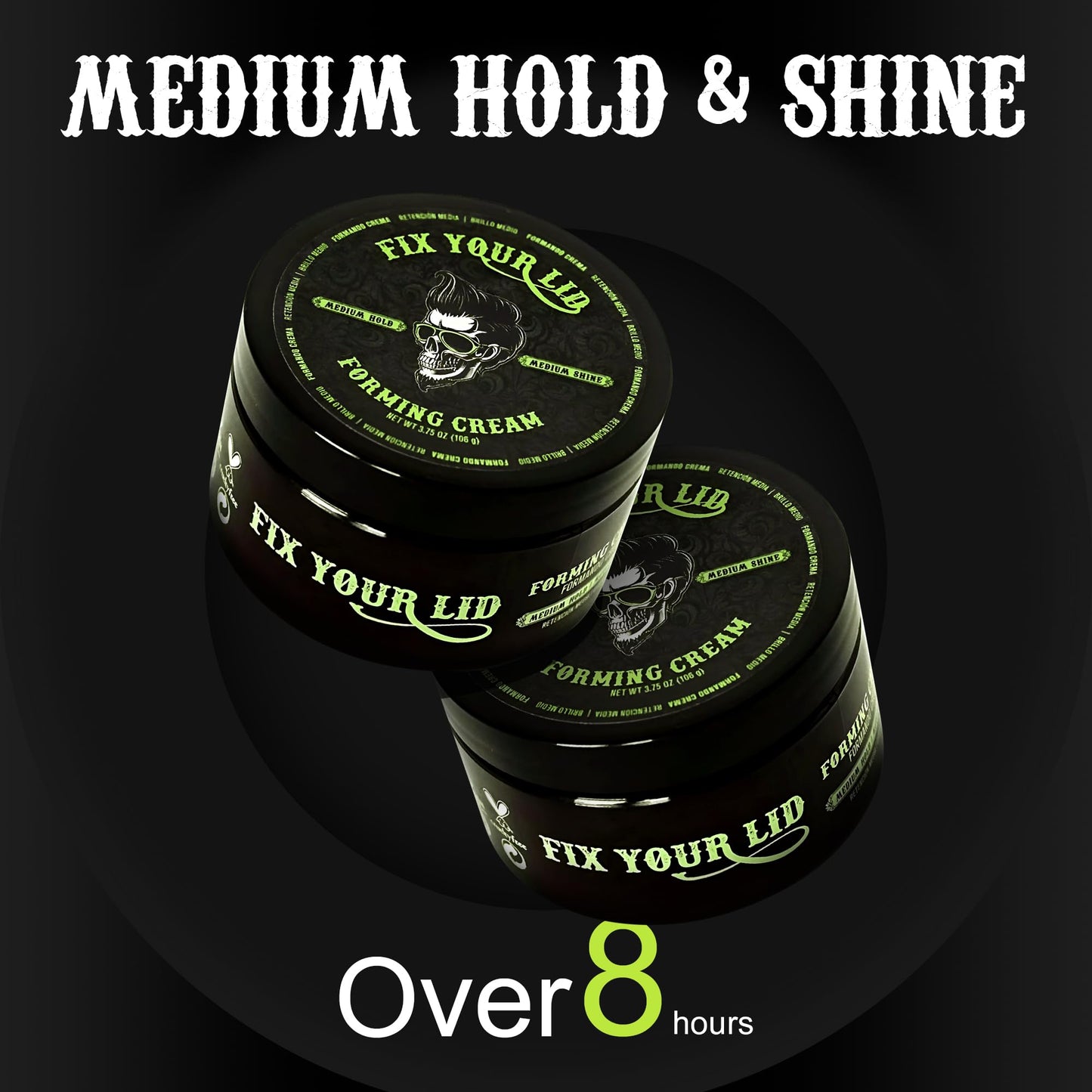 Fix Your Lid Forming Cream for Hair Styling - Men`s Cream with Medium Hold and Shine - Match all Mens Hair Types & Styles - Easy To Wash Out - 1.7 Oz