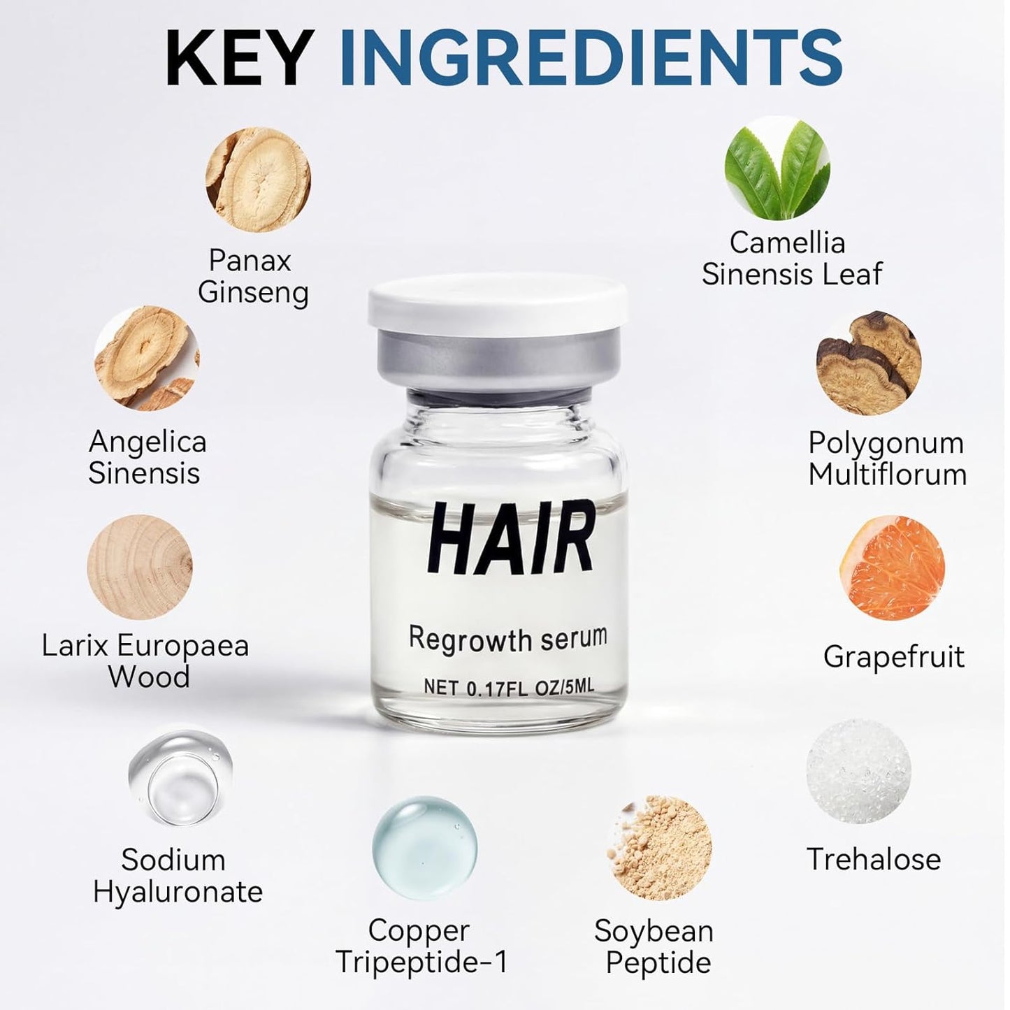 Hair Regrowth System - Multi-Peptide Serum with Copper Peptides & Ginseng for Thicker, Fuller Hair | Unisex