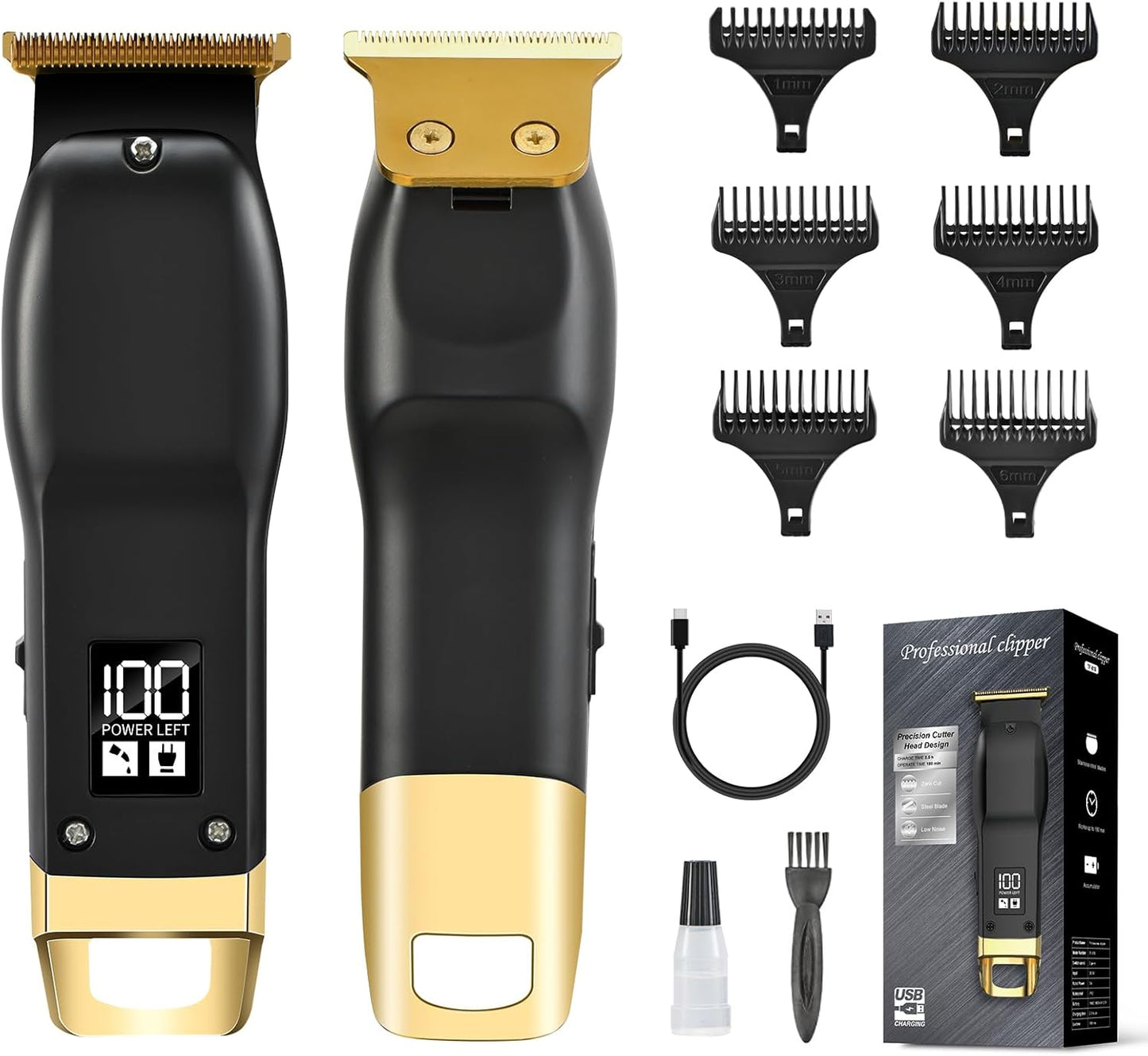 Beard Trimmer for Men - Rechargeable Cordless Hair Clippers & Shaver | Perfect for Face, Neck, and Manscaping, Black