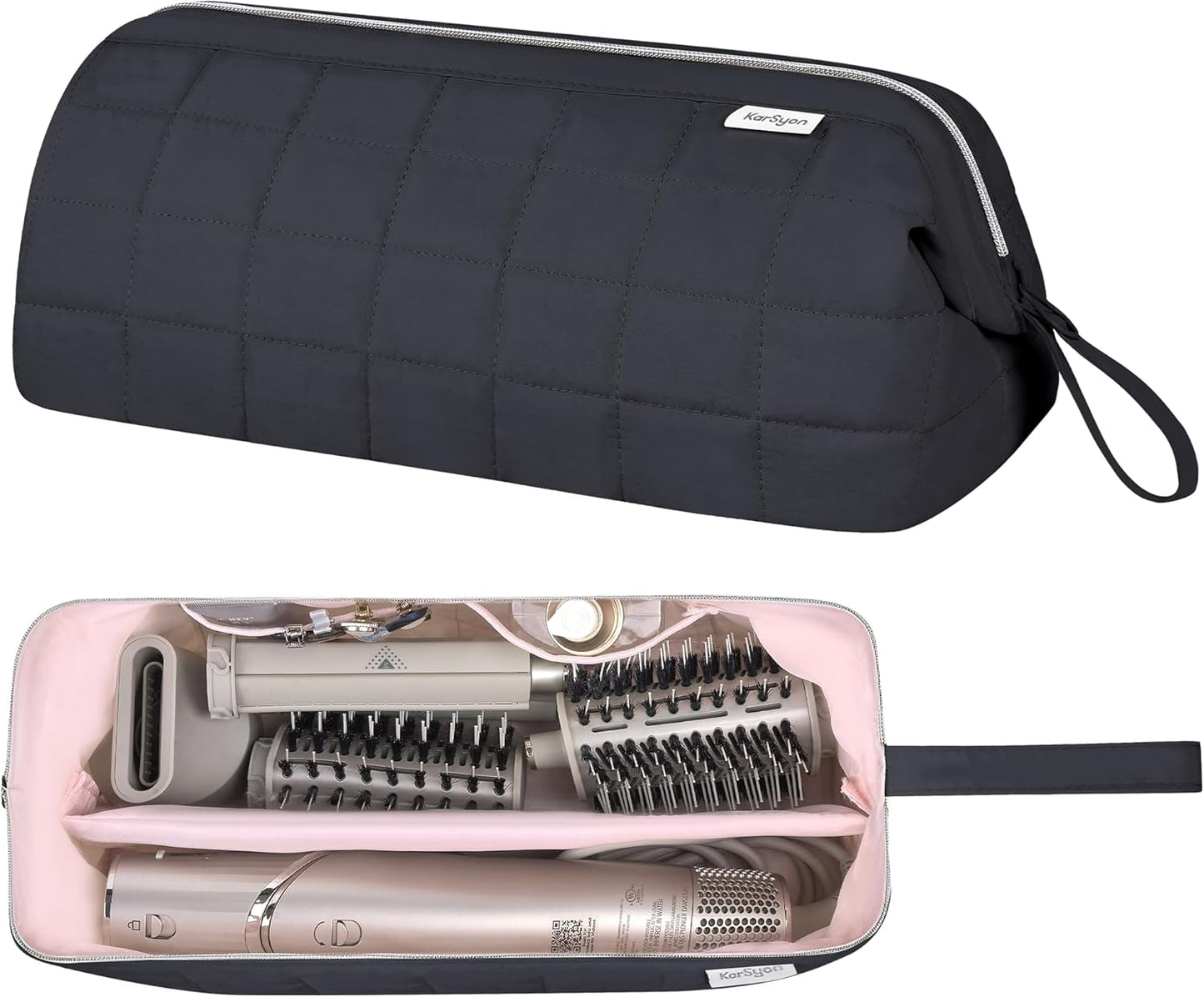 Dyson Airwrap Travel Bag Organizer - Stylish Case for Hair Tools | Fits Shark Dryer & Revlon Attachments (Camel)