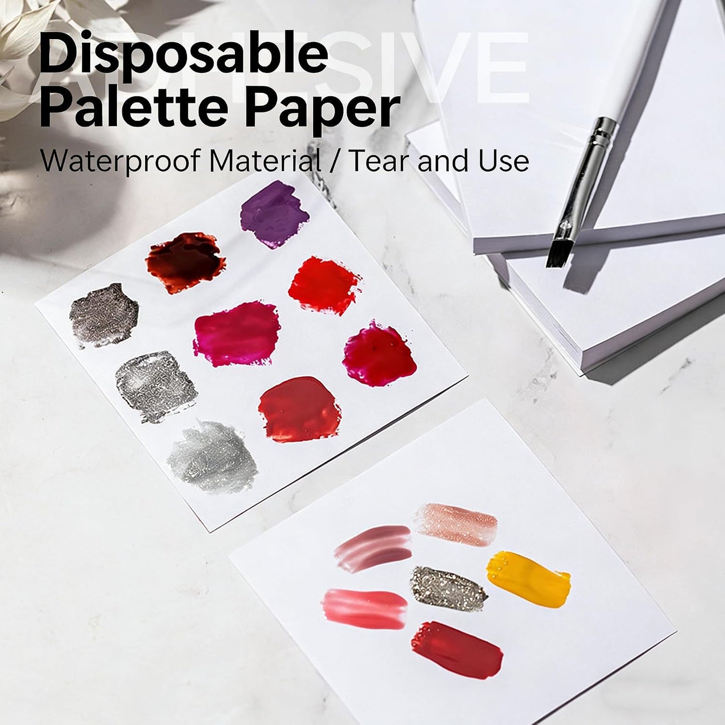 Disposable Nail Polish Palette - 100 Waterproof Sheets for Nail Art Mixing | Portable Gel Mixing Tool
