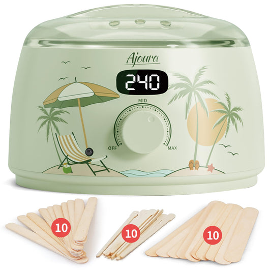 Ajoura Home Wax Warmer Kit for Waxing, Brazilian Sensitive Skin Hair Removal ,Women Men, Eyebrows, Bikini, Face, Armpit, Legs